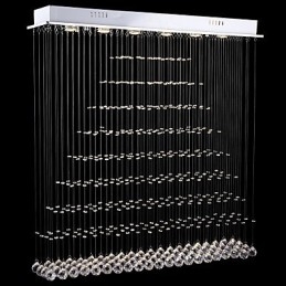 Lampadario a sospensione rettangolare in cristallo, lampadario da soffitto, lampade e apparecchi di illuminazione