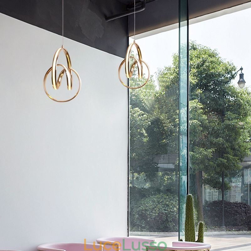 Lampada a sospensione moderna e minimalista, lampada a sospensione circolare unica, isola