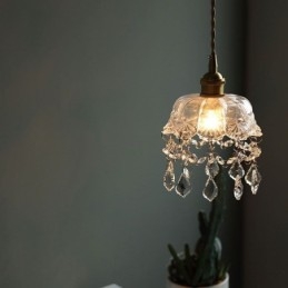 Elegante lampada a sospensione in vetro con testa singola, mini lampada a sospensione