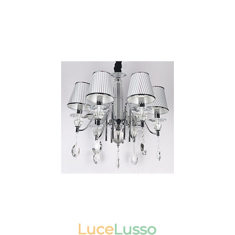 Lampadario moderno contemporaneo in cristallo elettroplaccato