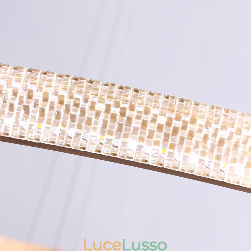 Lampada a sospensione moderna in acrilico con 3 anelli, 80+60+40cm