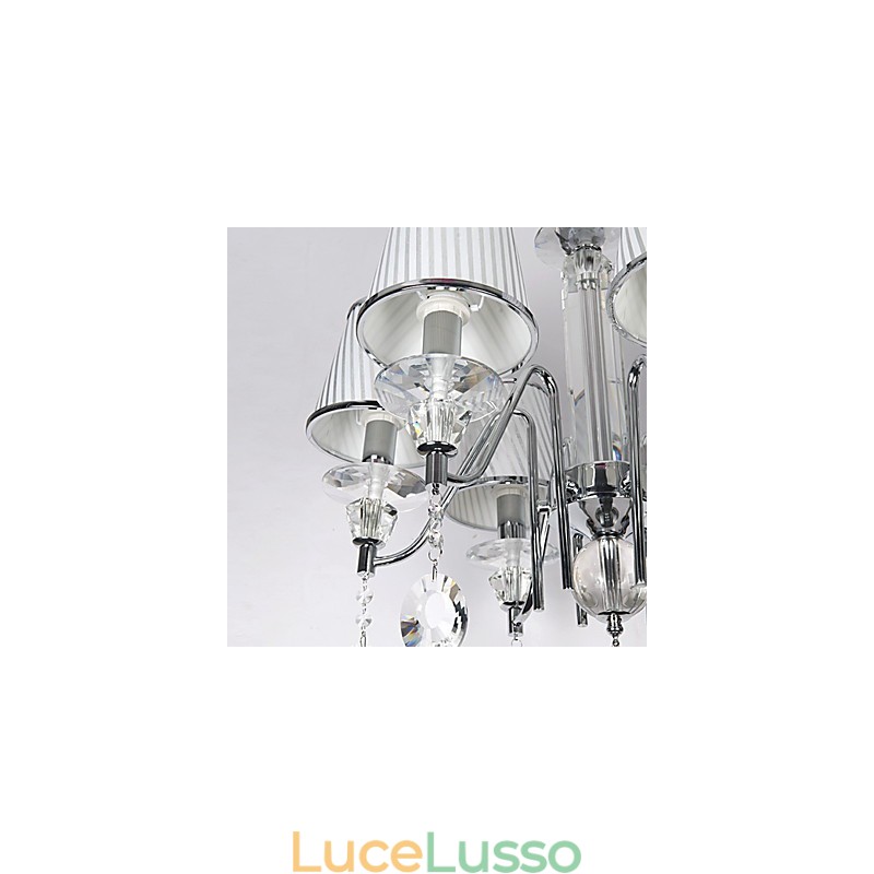Lampadario moderno contemporaneo in cristallo elettroplaccato