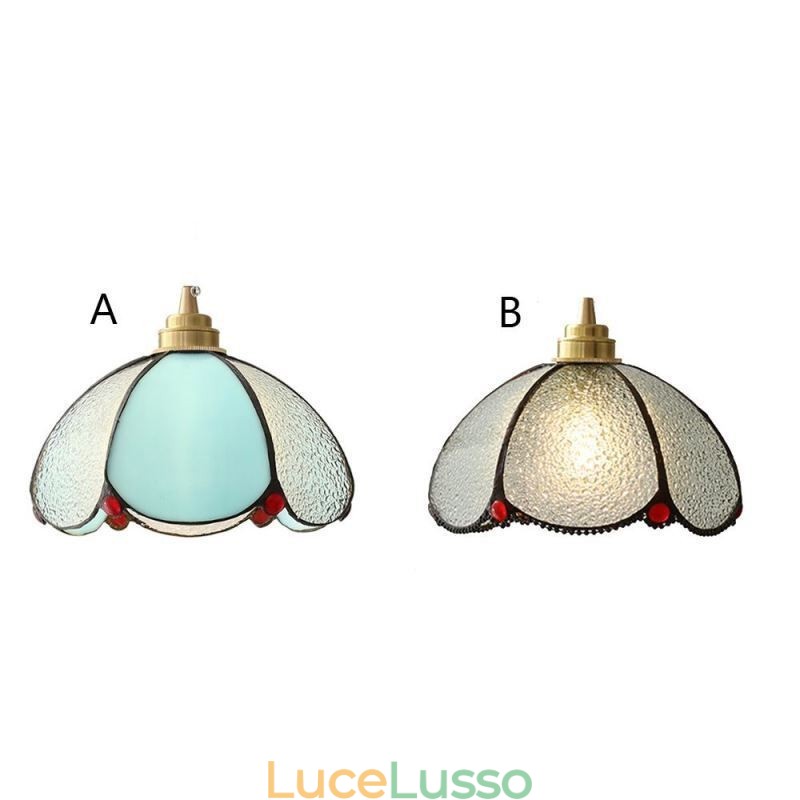 Lampada a sospensione minimalista in vetro a petalo Lampada a sospensione in vetro a testa singola