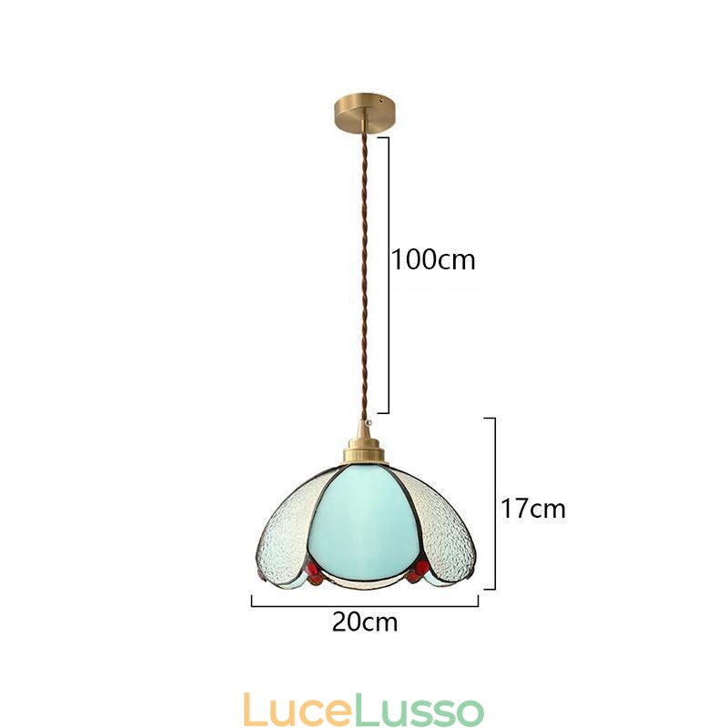 Lampada a sospensione minimalista in vetro a petalo Lampada a sospensione in vetro a testa singola