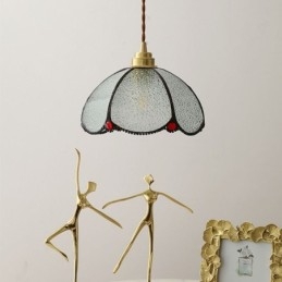 Lampada a sospensione minimalista in vetro a petalo Lampada a sospensione in vetro a testa singola