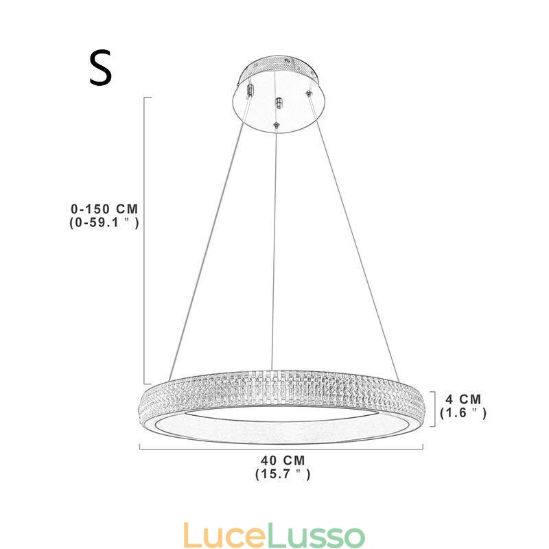 Lampada a sospensione ad anello, lampadario minimalista in acrilico