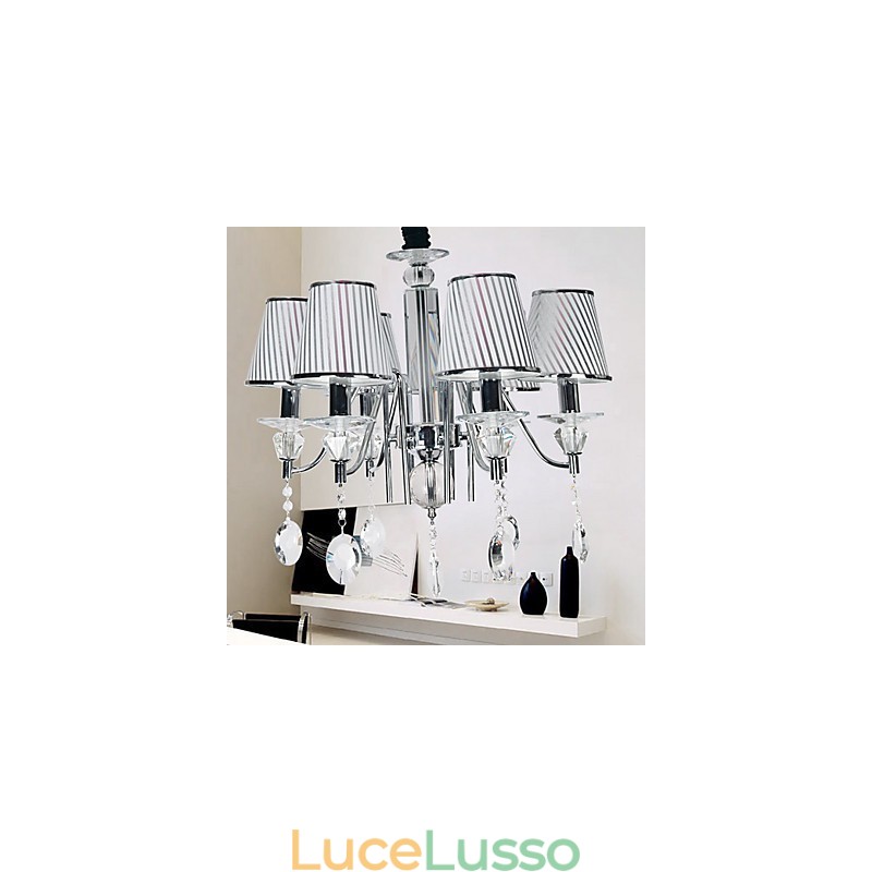 Lampadario moderno contemporaneo in cristallo elettroplaccato