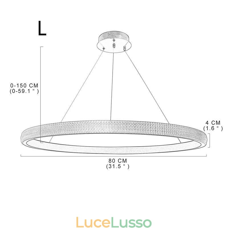 Lampada a sospensione ad anello, lampadario minimalista in acrilico