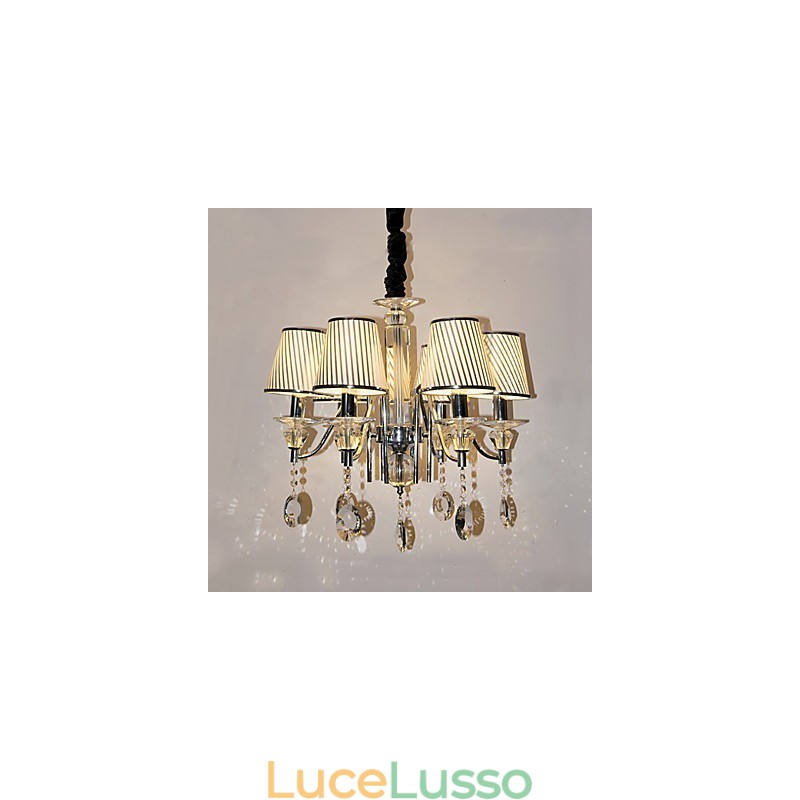 Lampadario moderno contemporaneo in cristallo elettroplaccato