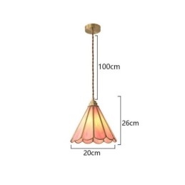 Lampada a sospensione in vetro in stile giapponese, lampada a petalo retrò