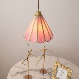 Lampada a sospensione in vetro in stile giapponese, lampada a petalo retrò
