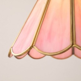 Lampada a sospensione in vetro in stile giapponese, lampada a petalo retrò