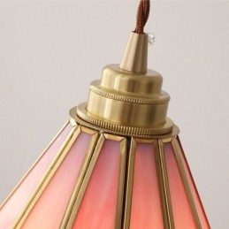 Lampada a sospensione in vetro in stile giapponese, lampada a petalo retrò