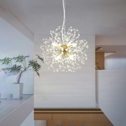Lampadario elegante con ciondolo in cristallo di tarassaco