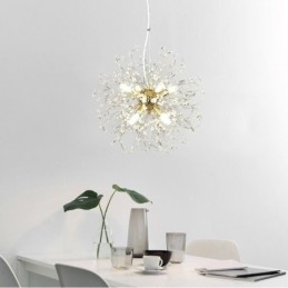 Lampadario elegante con ciondolo in cristallo di tarassaco