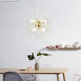 Lampadario elegante con ciondolo in cristallo di tarassaco