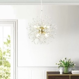 Lampadario elegante con ciondolo in cristallo di tarassaco