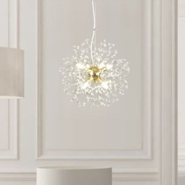 Lampadario elegante con ciondolo in cristallo di tarassaco