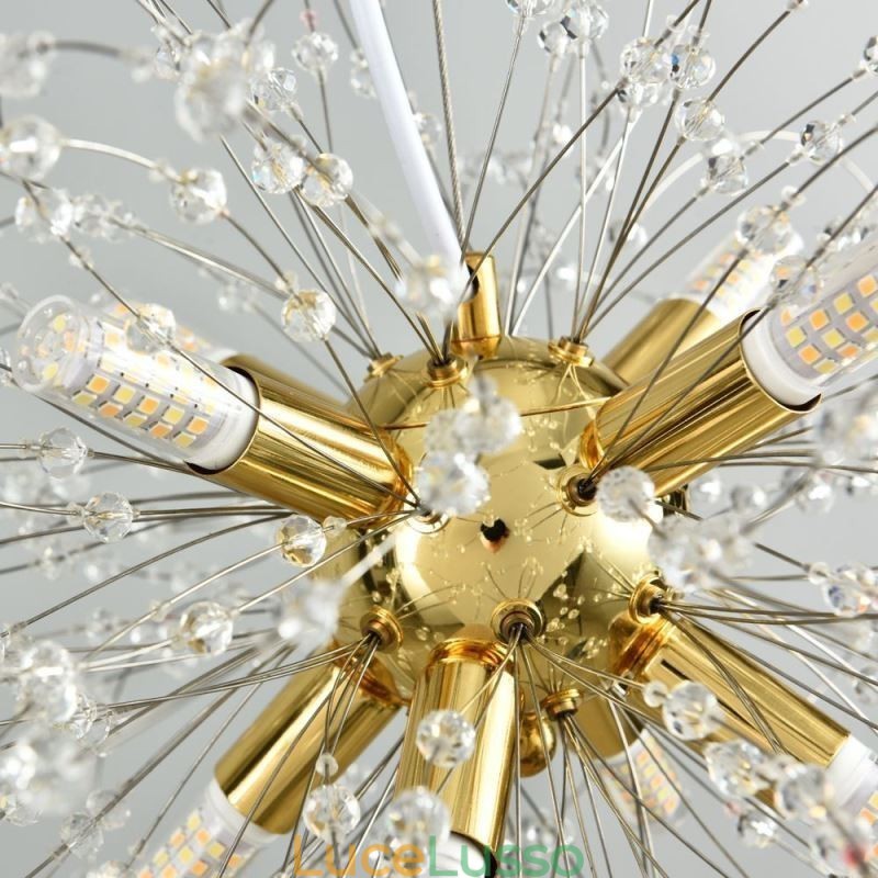 Lampadario elegante con ciondolo in cristallo di tarassaco
