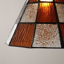 Lampada a sospensione in vetro a traliccio retrò, illuminazione in stile giapponese