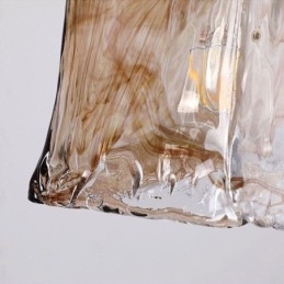 Lampada a sospensione in vetro mini unica in stile giapponese, colore ambra, illuminazione decorativa