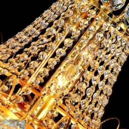 Lampadario di cristallo europeo a sospensione lunga