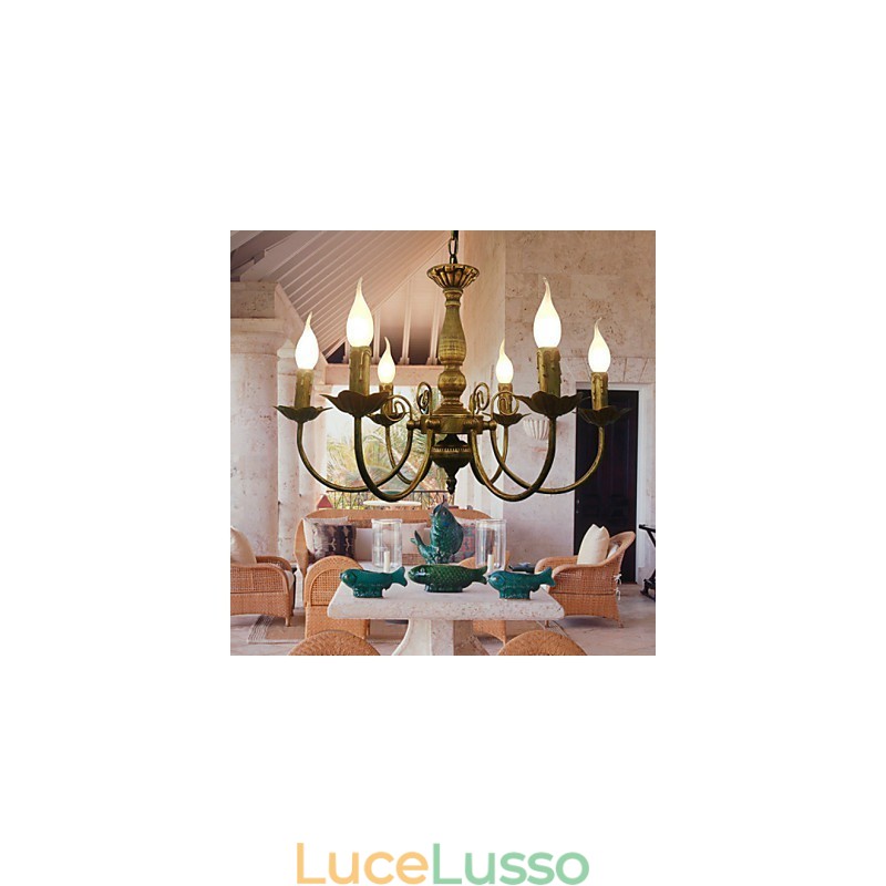 Lampadario in metallo elettroplaccato