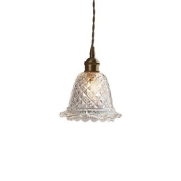 Lampada a sospensione moderna in vetro con fiore, 1 luce, lampada decorativa