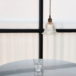 Lampada a sospensione moderna in vetro con fiore, 1 luce, lampada decorativa