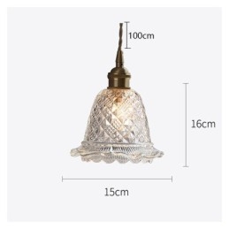 Lampada a sospensione moderna in vetro con fiore, 1 luce, lampada decorativa