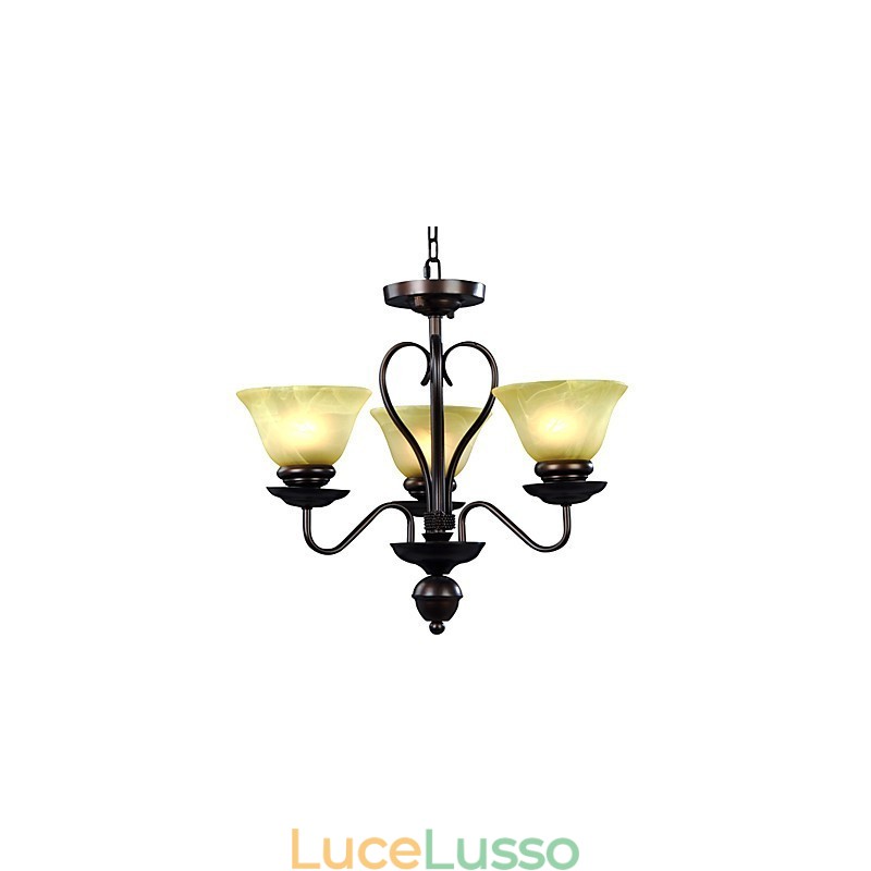 Lampadario in vetro a 3 luci