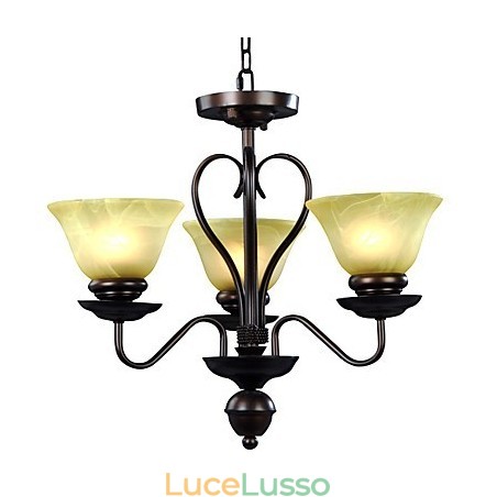 Lampadario in vetro a 3 luci Lampadario in vetro a 3 luci