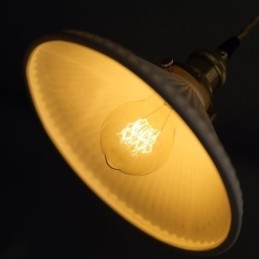 Lampada a sospensione in ceramica in stile giapponese, lampada a sospensione retrò plissettata