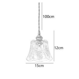 Lampada a sospensione a forma di fiore, lampadario decorativo minimalista in vetro