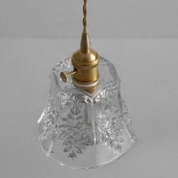 Lampada a sospensione a forma di fiore, lampadario decorativo minimalista in vetro