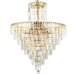 Lampadario conico moderno ed elegante in cristallo