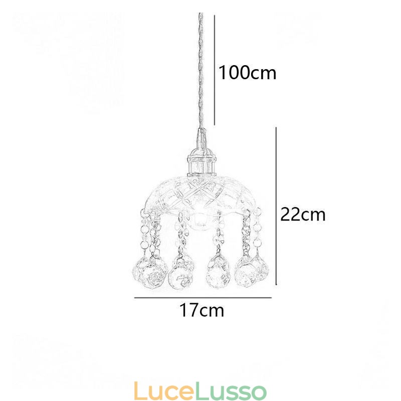 Moderna mini lampada a sospensione in vetro 1 luce decorativa lampadario