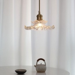 Lampada a sospensione in vetro in stile giapponese Lampada a sospensione in vetro di loto