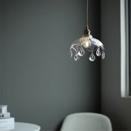 Lampada a sospensione moderna minimalista in vetro a luce singola