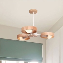 Lampada a sospensione in legno unica nordica