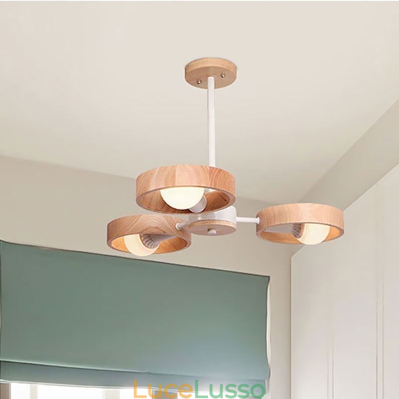 Lampada a sospensione in legno unica nordica