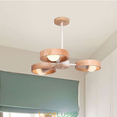 Lampada a sospensione in legno unica nordica Lampada a sospensione in legno unica nordica