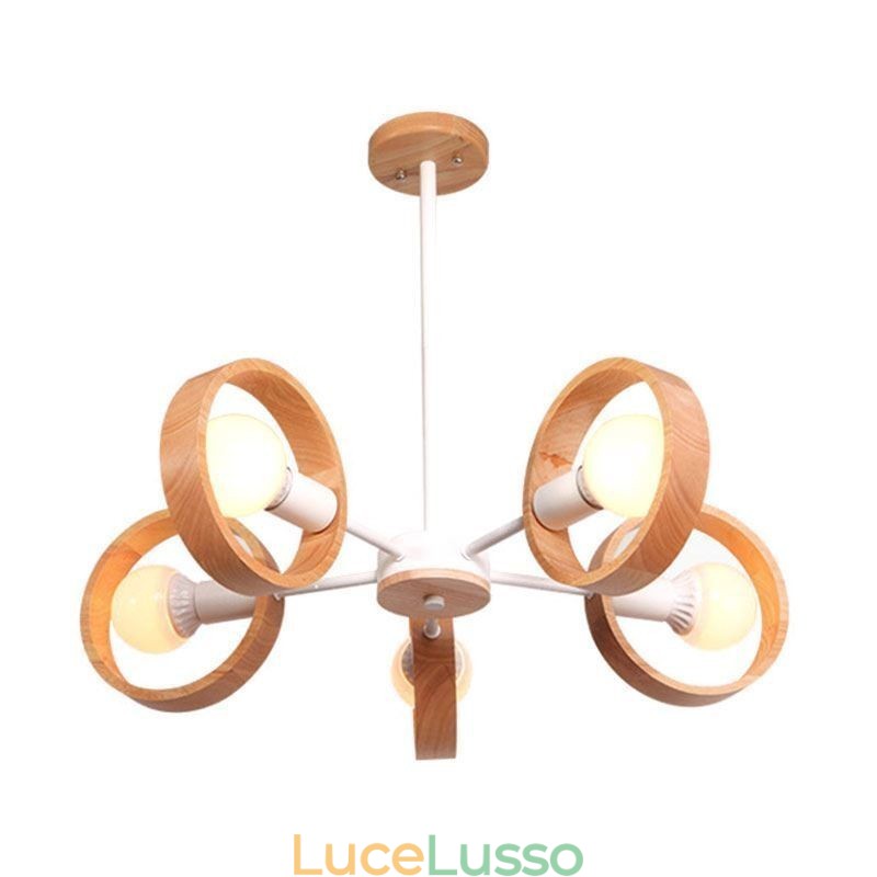 Lampada a sospensione in legno unica nordica