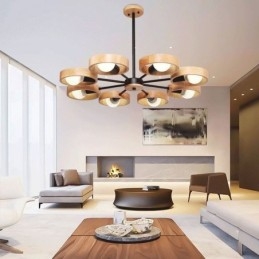 Lampada a sospensione in legno unica nordica