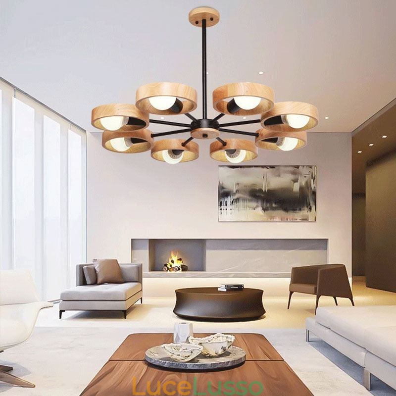 Lampada a sospensione in legno unica nordica