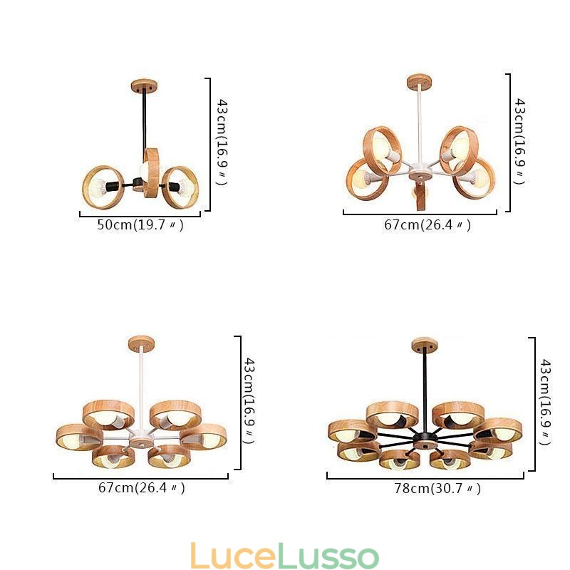 Lampada a sospensione in legno unica nordica