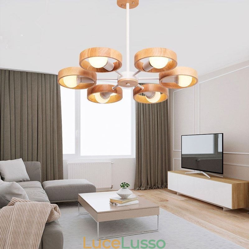 Lampada a sospensione in legno unica nordica