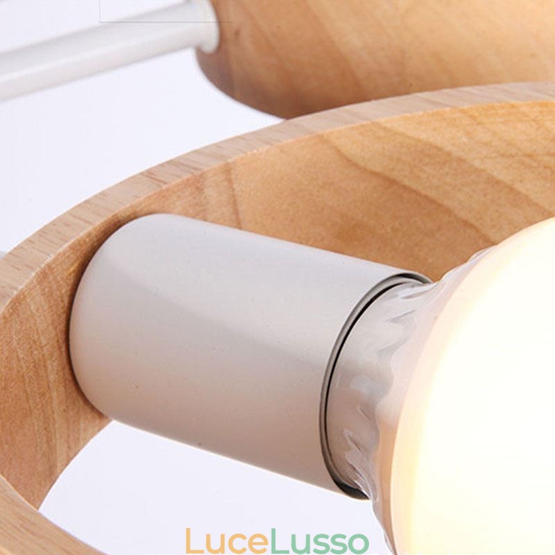 Lampada a sospensione in legno unica nordica