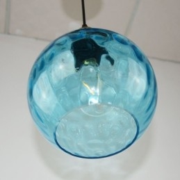 Lampada a sospensione in vetro contemporaneo Lampada a sospensione in vetro con motivo ad acqua rotonda