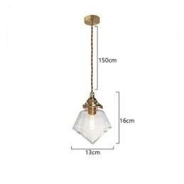 1 lampada a sospensione in vetro a forma di diamante, lampada a bolle in vetro